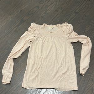 Nation ltd long sleeve baby pink shirt. Size XS